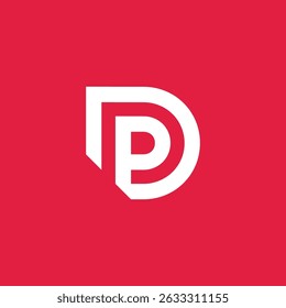 Monogram Initial Letter P D DP PD logo design vector template