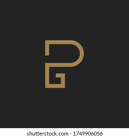 Monogram Initial Letter PG or GP Logo Template Design