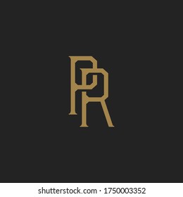 Monogram Initial Letter PR or RP Hipster Lettermark Logo For Branding or T shirt Design