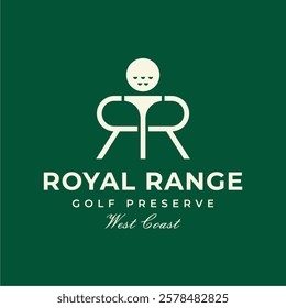 Monogram Initial Letter R Golf Ball Logo Design with Classic Vibes