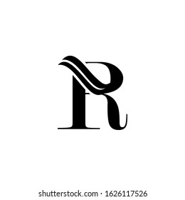 Monogram Initial Letter R Logo Icon  Luxury Vector Design Concept .