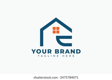 Monogram Initial Letter R Real Estate Logo on White Background Design Element for Architecture, apartment, house, home, construction, Residential, Property Business Brand.