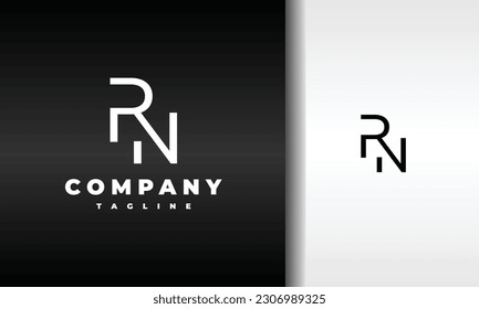 monogram initial letter RN logo