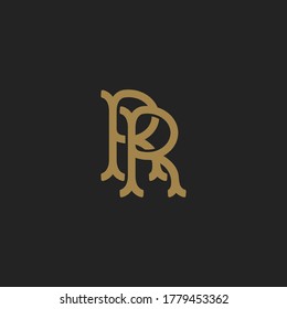 Monograma Carta inicial Modelo de diseño de logotipo de cosecha de vintage