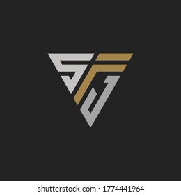 Anfangsbuchstaben S + Buchstabe F + Buchstabe J Kurzzeichen-Logo für das Branding oder T-Shirt-Design von Monogram
