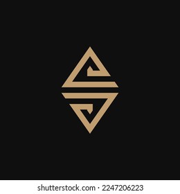 Monogram Initial Letter S Hipster Lettermark Logo For Branding