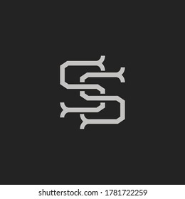 Monogram Initial Letter S + Letter S Vintage Logo Design For Branding or T shirt Design