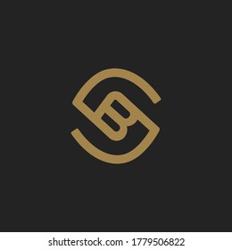 Monogram Initial Letter SB or BS Logo Template Design
