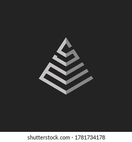 Monogram Initial Letter SE or ES Pyramid concept Logo Template Design For Branding