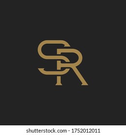 Monogram Initial Letter SR Hipster Lettermark Logo For Branding