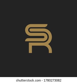 Monogram Initial Letter SR Logo Template Design