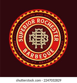 Monogram Initial Letter SRB BRS RSB Logo Design. Business Initial Icon Vector. Vintage Badge Emblem Style