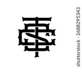 Monogram Initial Letter TSC CST STC Logo Design