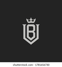 Monogram Initial Letter VB or BV Crown concept Logo Design For Branding