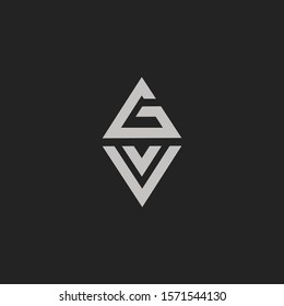 Monogram Initial Letter VG or GV Logo Template Design