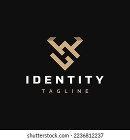 Monogram Initial Letter WH or HW Logo Template Design