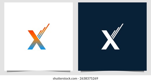 monogram initial letter  X logo design template 