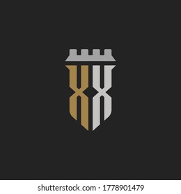 Monogram Initial Letter XX Lettermark Logo Design Template