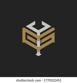 Anfangsbuchstabe Y + Buchstabe G Logo für Briefmarken für das Branding oder T-Shirt