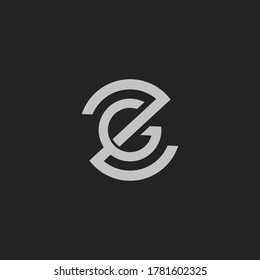 Monograma Letra inicial concepto de circulo ZG o GZ Diseño de plantillas de logotipo