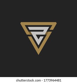 Monogram Initial Letter ZS or SZ Lettermark Logo Design For Branding