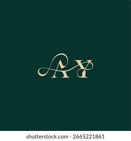 monogram initial logo design elegant style with wavy line AY organic curve wedding letter