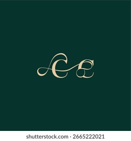 monogram initial logo design elegant style with wavy line CC organic curve wedding letter
