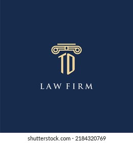 TO monogram initial logo for lawfirm with pillar design