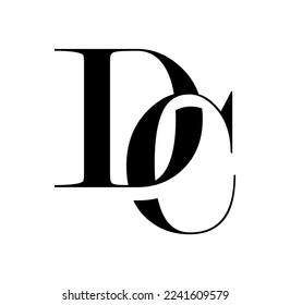 Monogram Initial Logo Letter DC Sign illustration in white background isolated