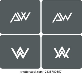 Monogram Initial Logo of Letters A and W