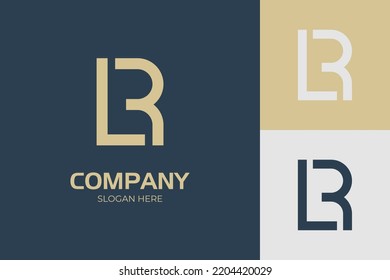 monogram Initial LR logo vector design. Abstract Initial Letter L and R Linked Logo  for Business, Technology and Branding Logos