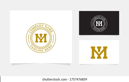 monogram initial MI or IM logo design