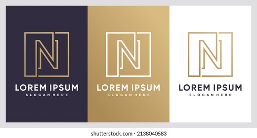 Monogram initial N logo design with creative modern concept