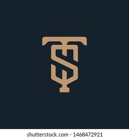 Monogram Initial Negative Space H + Letter S + Letter W Hipster Lettermark Logo For Branding or T shirt Design