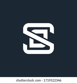 monogram initial SO or S square logo design