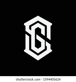 monogram initial SG or GS 