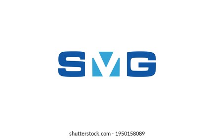 Monogram initial SMG logo letter M in negative space vector icon illustration