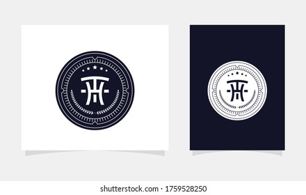 monogram initial TH or HT logo design
