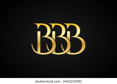 Monogram , Initial Triple B Letter Logo For Your Company Name, Alphabet Template Ready For Use, Modern Initial . Triple B 