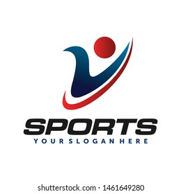 Monogram / Initial V, Letter V people for Sports logo design inspiration vector