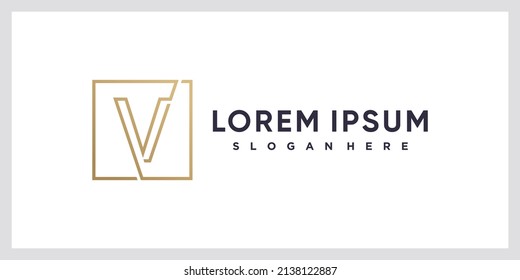 Monogram initial V logo design with creative modern concept