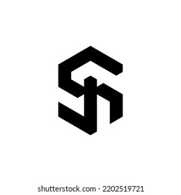 MONOGRAM INITIAL VECTOR LOGO WITH SEPARATE WHITE BACKGROUND