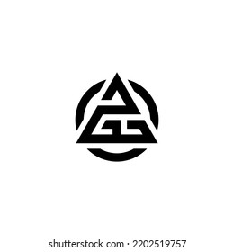MONOGRAM INITIAL VECTOR LOGO WITH SEPARATE WHITE BACKGROUND