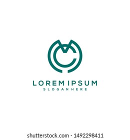 Monogram / Initials CM or MC logo design - vector