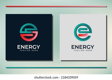 Monogram initials e circle round logo design