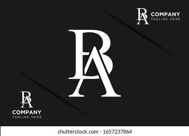 Monogram Initials Letter b a ba ab logo design vector