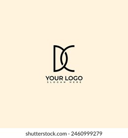 Monogram initials letter D C or dc modern logo vector