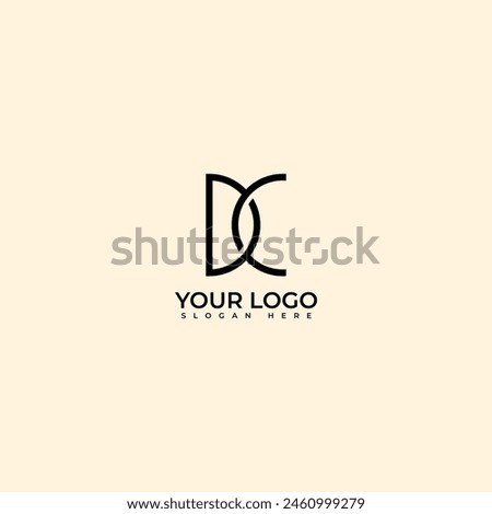 Monogram initials letter D C or dc modern logo vector