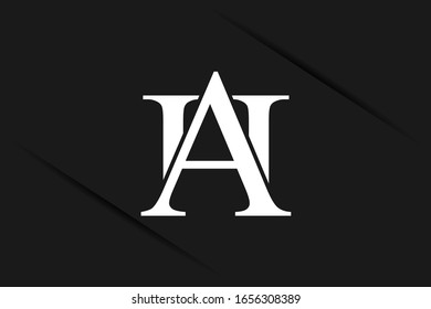 Monogram Initials Letter A H AH HA Logo Design Vektorillustration