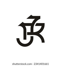 Diseño del logotipo JR de la carta de inicio de monograma